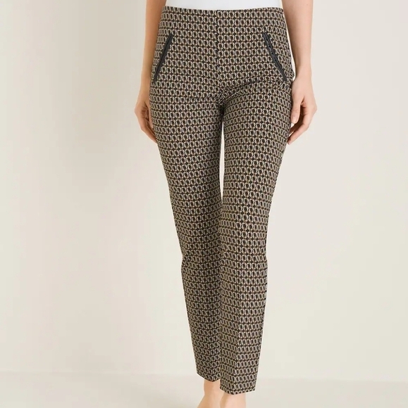 Chico's Pants - Chicos sz 1 SO SLIMMINGJuliet Geometric-Print Ankle Pants us sz 8 WP217